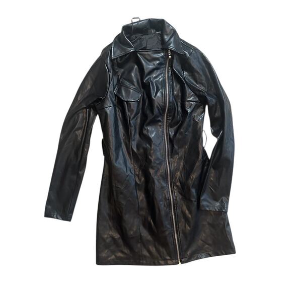Windsor Cinched And Chic Faux Leather Trench Coat Size L - Picture 1 of 1